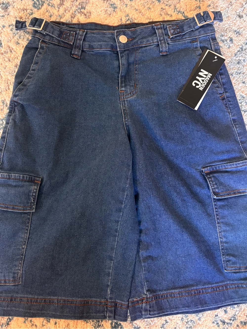 Modern Indigo Denim Cargo Shorts